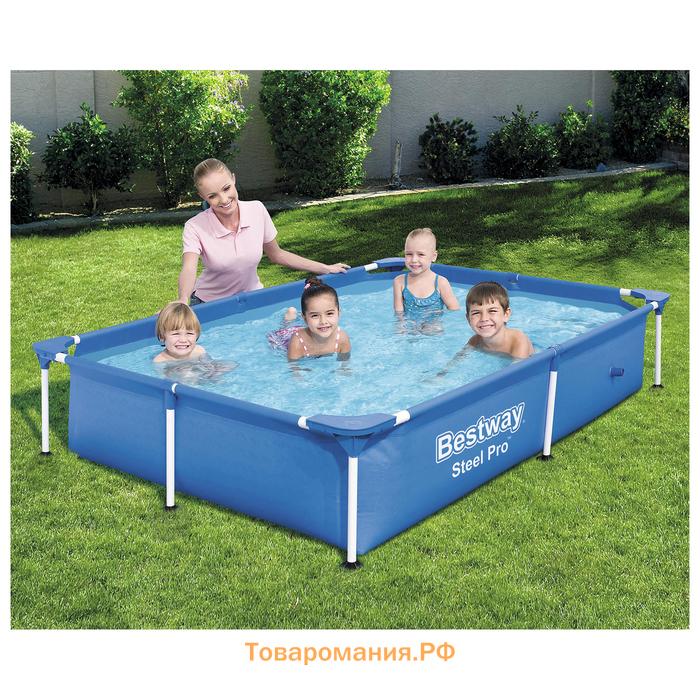 Бассейн каркасный Bestway Steel Pro, 221×150×43 см, 56401