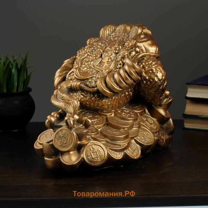 Копилка для денег «Лягушка на монетах», гипс, 25×35см