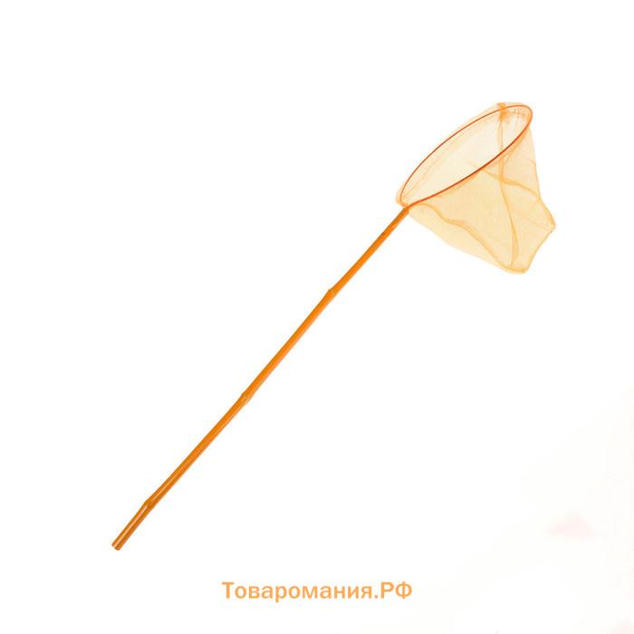 Сачок детский, бамбуковая ручка в горох 60 см, d=25 см, цвета МИКС