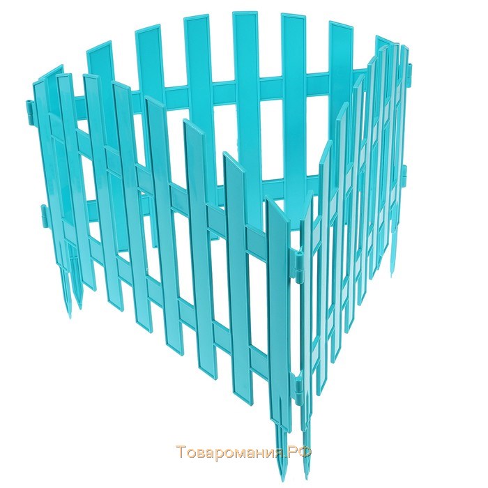Ограждение декоративное, 35 × 210 см, 5 секций, пластик, бирюзовое, RENESSANS, Greengo