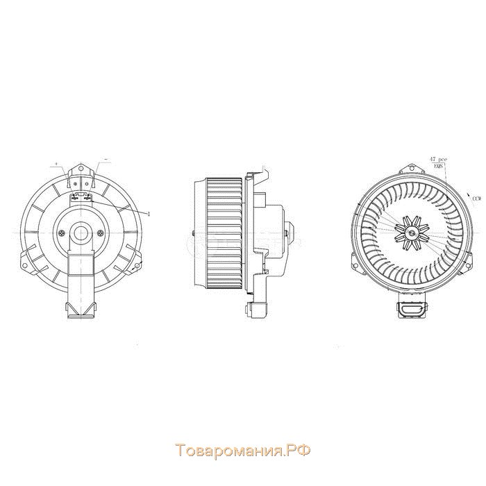 Электровентилятор отопителя CR-V (06-)/Accord (08-)/Land Cruiser Prado (02-)/Caliber (07-) TD11-61-B10, LUZAR LFh 23LL