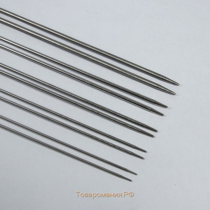 Спицы для вязания, d = 2-7 мм, 35 см, 10 пар в пенале