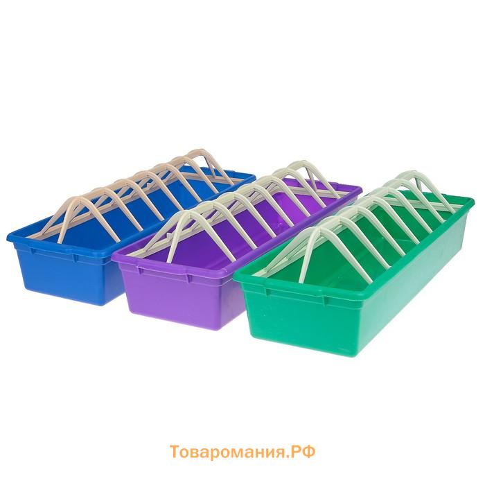 Кормушка - поилка для бройлеров, 12 ячеек, лотковая, пластик, цвет МИКС