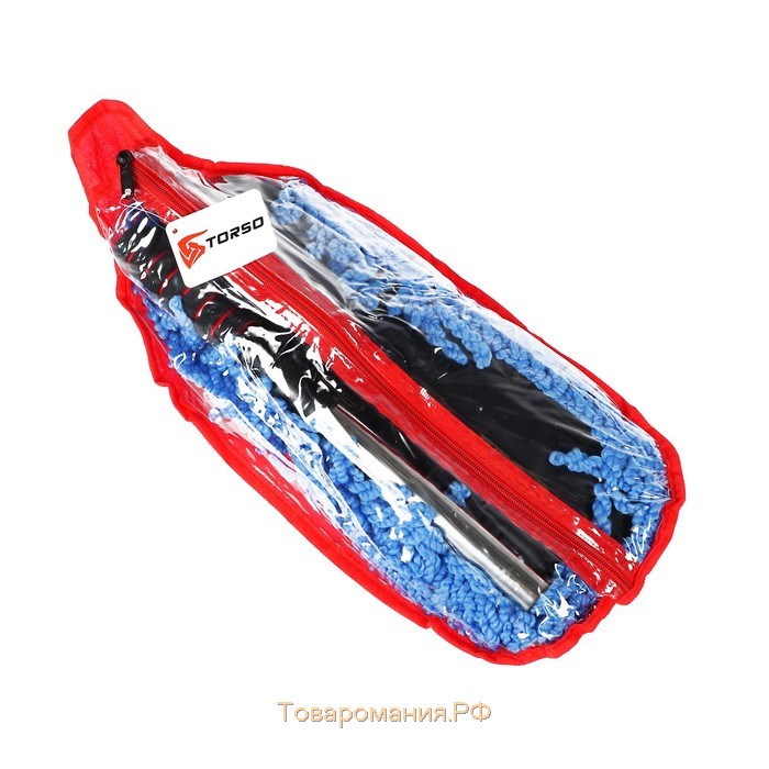 Щетка TORSO для удаления пыли телескопическая, микрофибра, 75-89 см, синий
