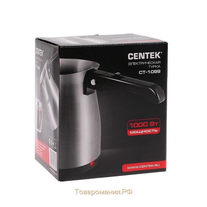 Турка электрическая Centek CT-1099 SS, 480 Вт, 0.5 л, серебристая