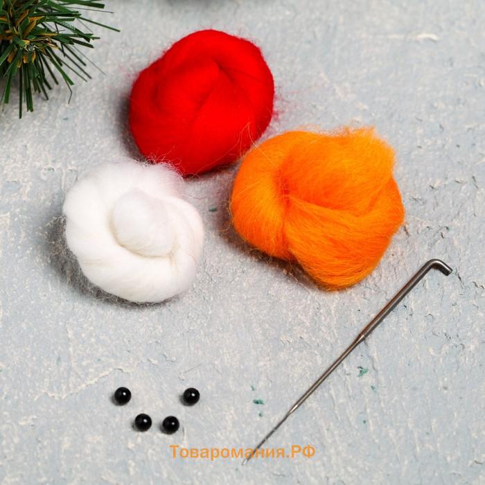 Валяние из шерсти. Новогодняя игрушка из шерсти «Новый год! Снеговик», с ёлочным шаром, набор для творчества