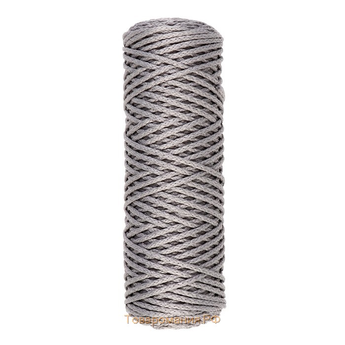 Шнур для вязания "Классик" без сердечника 100% полиэфир ширина 4мм 100м (св.серый)