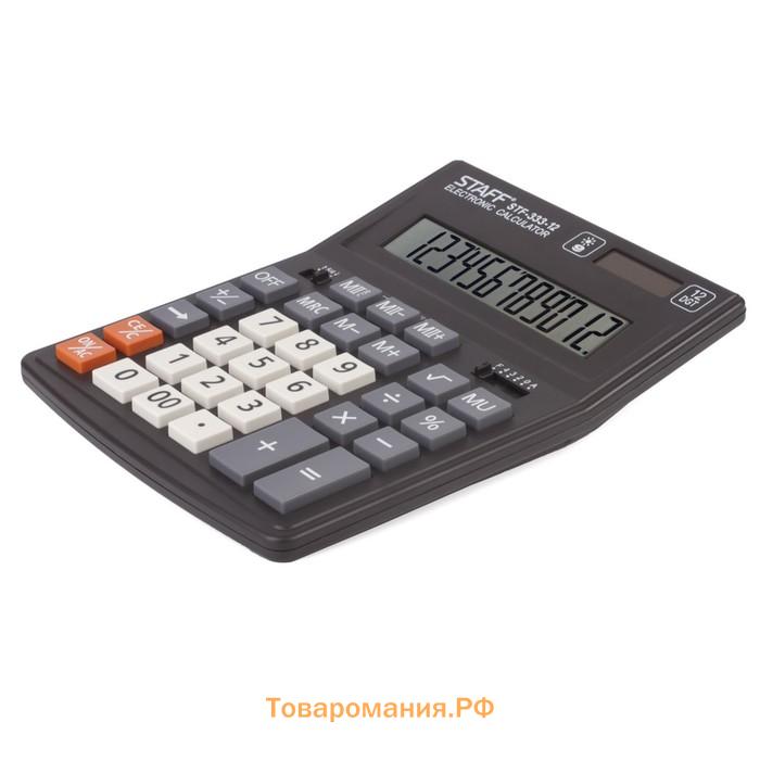 Калькулятор настольный 12 разрядов STAFF PLUS STF-333, двойное питание