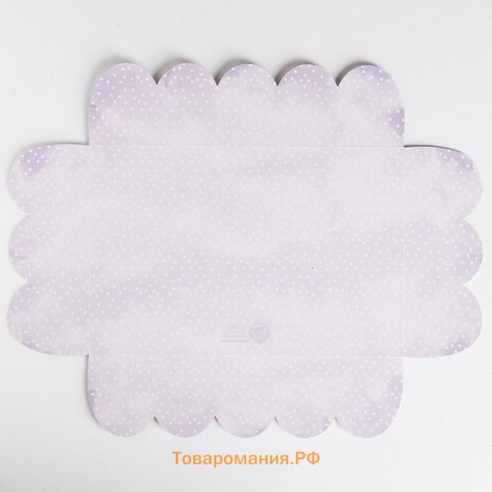 Коробка для печенья, кондитерская упаковка с PVC крышкой, Just for you, 20 х 30 х 8 см