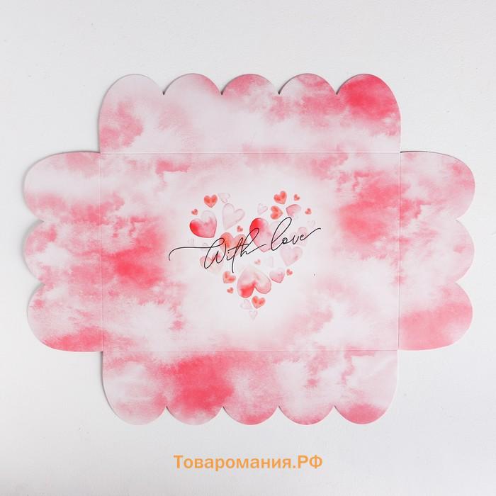 Коробка для печенья, кондитерская упаковка с пластиковой крышкой, «Для любимых», 20 х 30 х 8 см