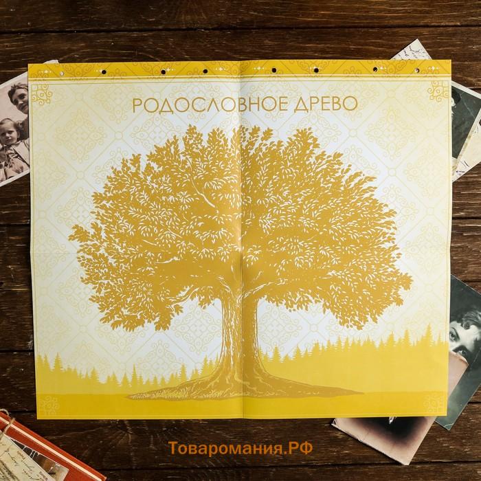 Родословная книга «Семейная летопись», с деревянным элементом, 84 страницы, 24.5×23×4 см