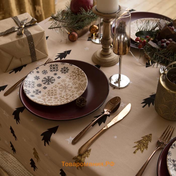 Скатерть новогодняя "" Christmas mood 146х110+/- 3см, 100%хл, рогожка 164 г/м2