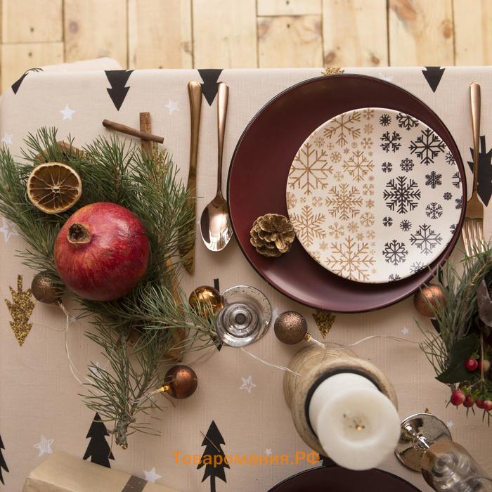 Скатерть новогодняя "" Christmas mood 146х110+/- 3см, 100%хл, рогожка 164 г/м2