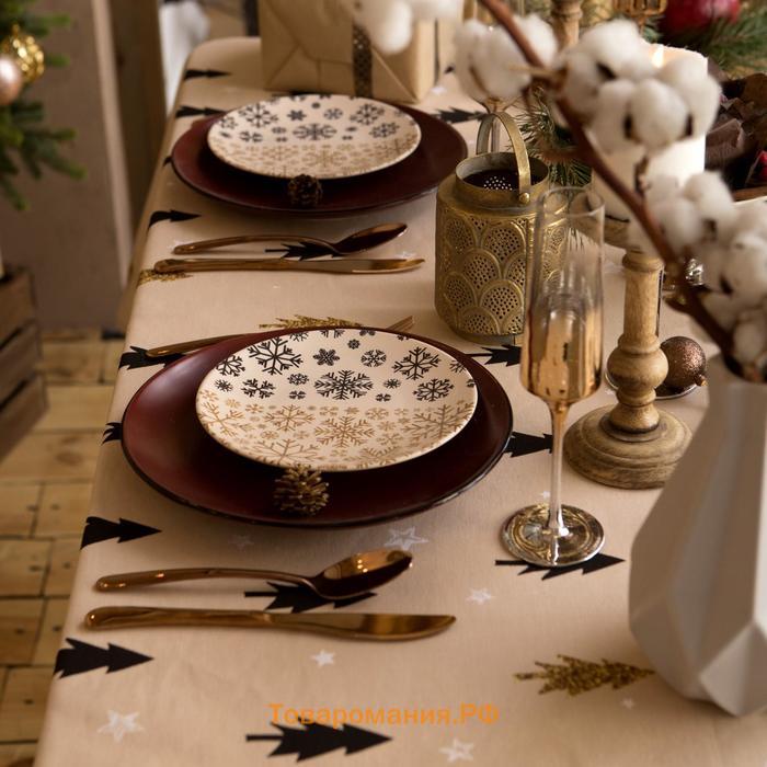 Скатерть новогодняя "" Christmas mood 146х110+/- 3см, 100%хл, рогожка 164 г/м2