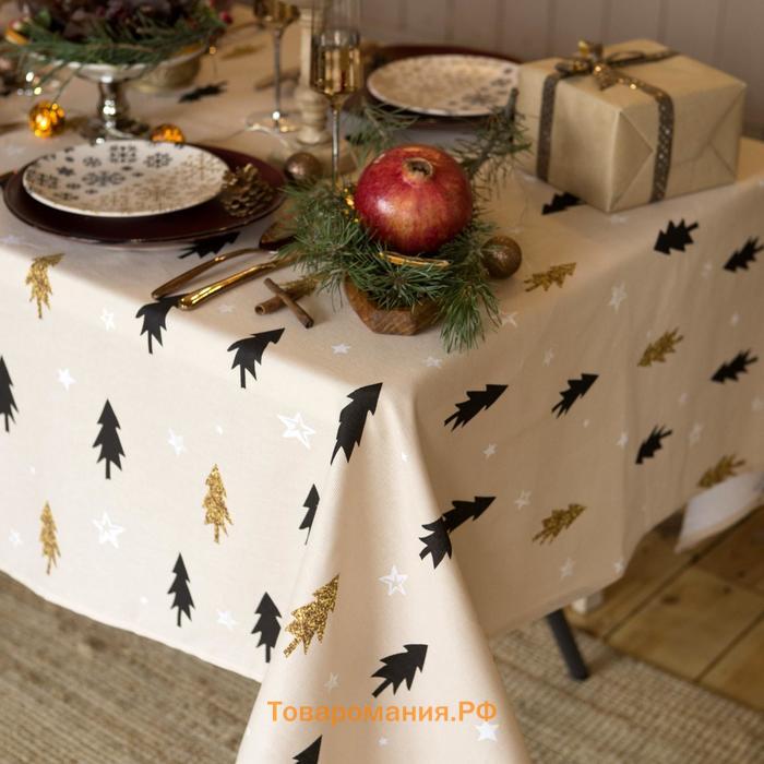 Скатерть новогодняя "" Christmas mood 146х110+/- 3см, 100%хл, рогожка 164 г/м2