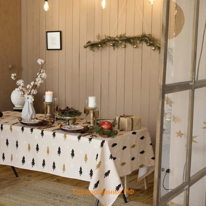 Скатерть новогодняя "" Christmas mood 146х110+/- 3см, 100%хл, рогожка 164 г/м2