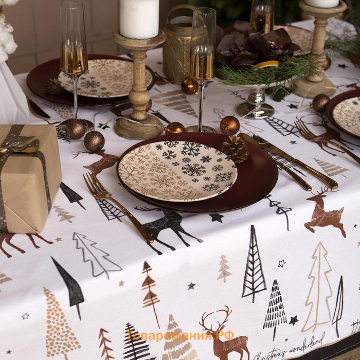 Скатерть новогодняя "" X-Mas 146х180+/- 3см, 100%хл, рогожка 164 г/м2