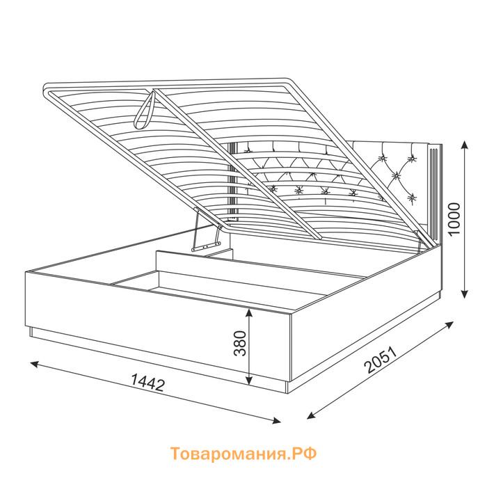 Кровать 1,4 с ПМ и орт.основанием №26 Тиффани 1442х2051х1000 Белый текстурный