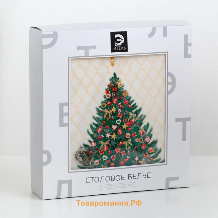 Скатерть новогодняя  "Golden Christmas" Скатерть новогодняя 150*110 +/-3см с ГМВО, 100%хл, 190г/м2