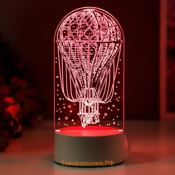 Светильник 3D ночник RISALUX «Воздушный шар», LED RGB, от сети, 9.5×9.5×21 см