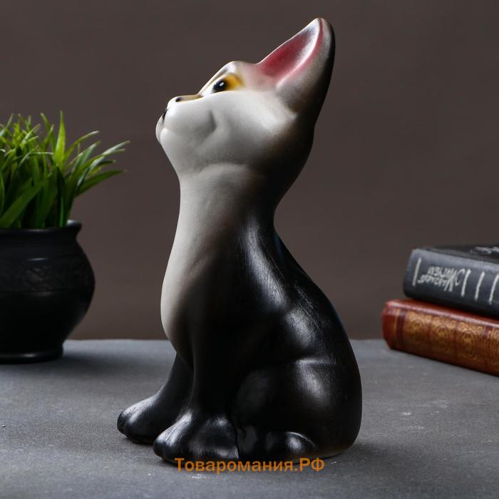 Копилка для денег «Кот», гипс, чёрный 13×13×23 см