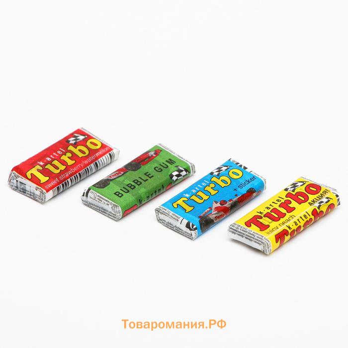 Жевательная резинка Turbosport racing со вкусом дыни апельсин яблока персика, 4,5 г