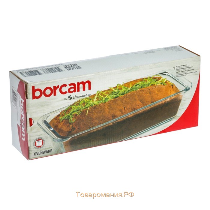 Лоток без крышки для запекания и выпечки из жаропрочного стекла Borcam, 1,5 л