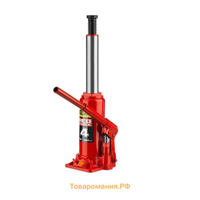 Домкрат бутылочный гидравлический STAYER RED FORCE 43160-4_z01, 194-372 мм, 4 т