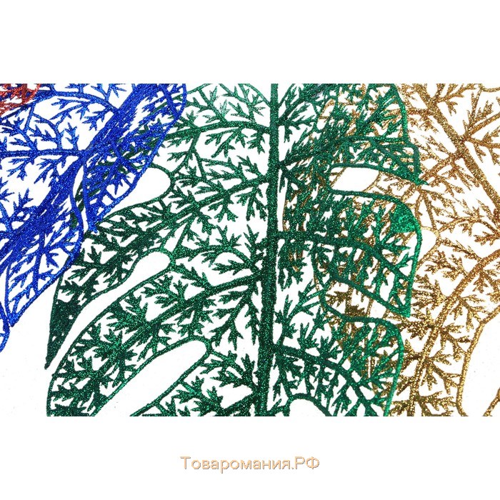 Декор блеск "Листья монстера" 30 см, микс