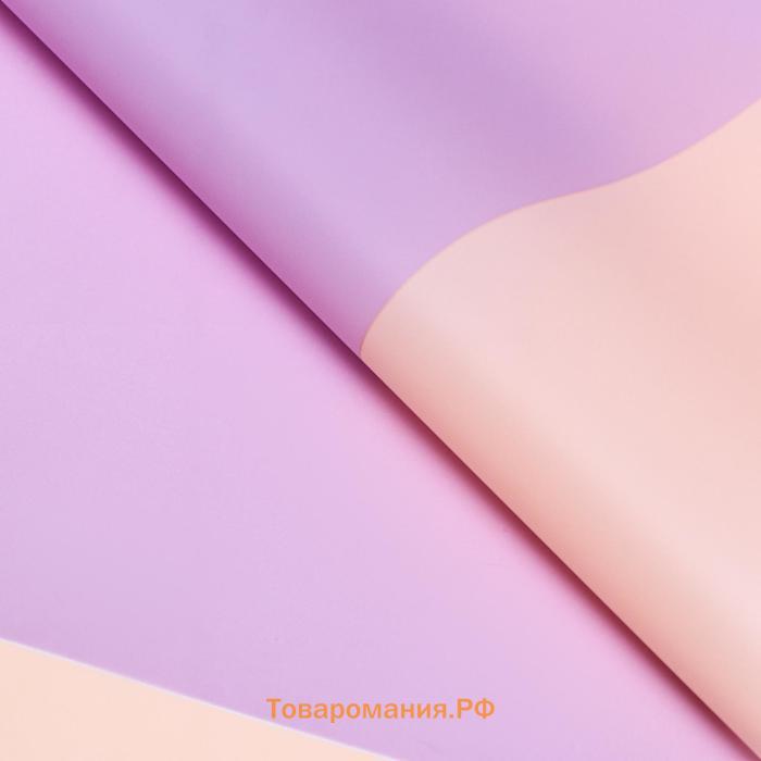 Пленка матовая, 58×58 см, пудра+сиреневый