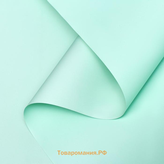 Пленка матовая, 65 микрон, пастельный зелёный, 57 см×10 м