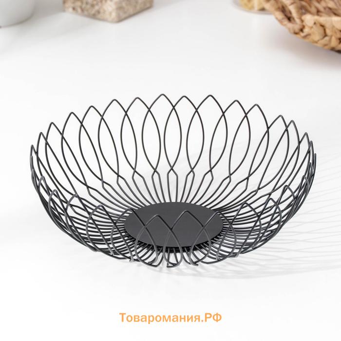 Фруктовница  «Маргаритка», 27×27×9 см, чёрная