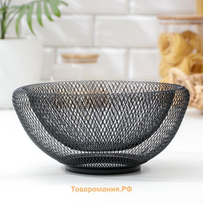 Фруктовница  Grid, 25×25×10 см, чёрная
