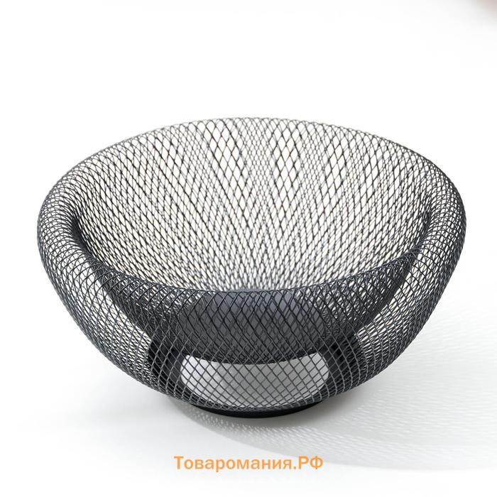 Фруктовница  Grid, 25×25×10 см, чёрная