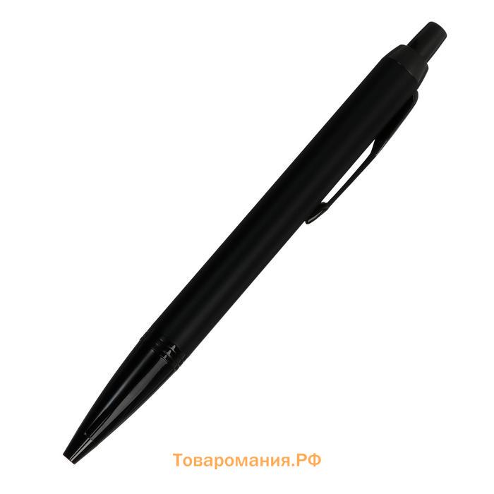 Ручка шариковая Parker IM Achromatic Black BT, корпус из нержавеющей стали, чёрный матовый, синие чернила