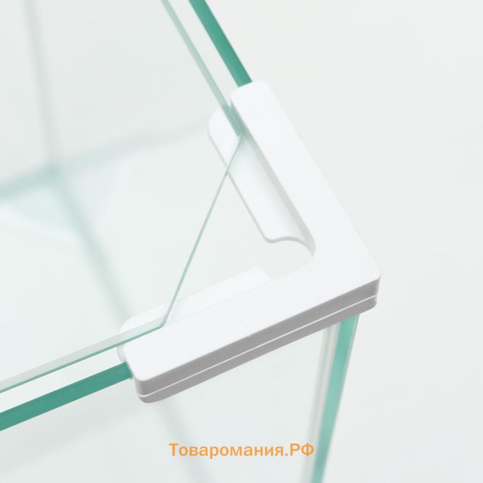 Аквариум "Куб", покровное стекло, 50 литров, 35 x 35 x 40 см, белые уголки