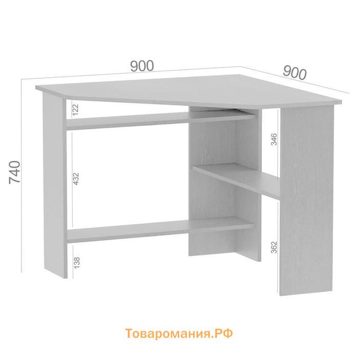 Компьютерный стол «КСТ-02», 900×900×740 мм, угловой, цвет венге