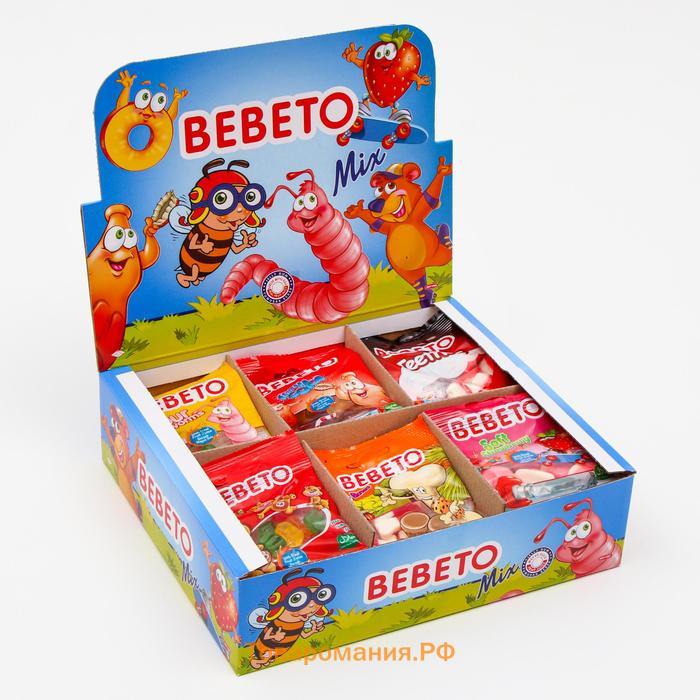 Жевательный мармелад BEBETO Микс, 6 вкусов ассорти, 18 г