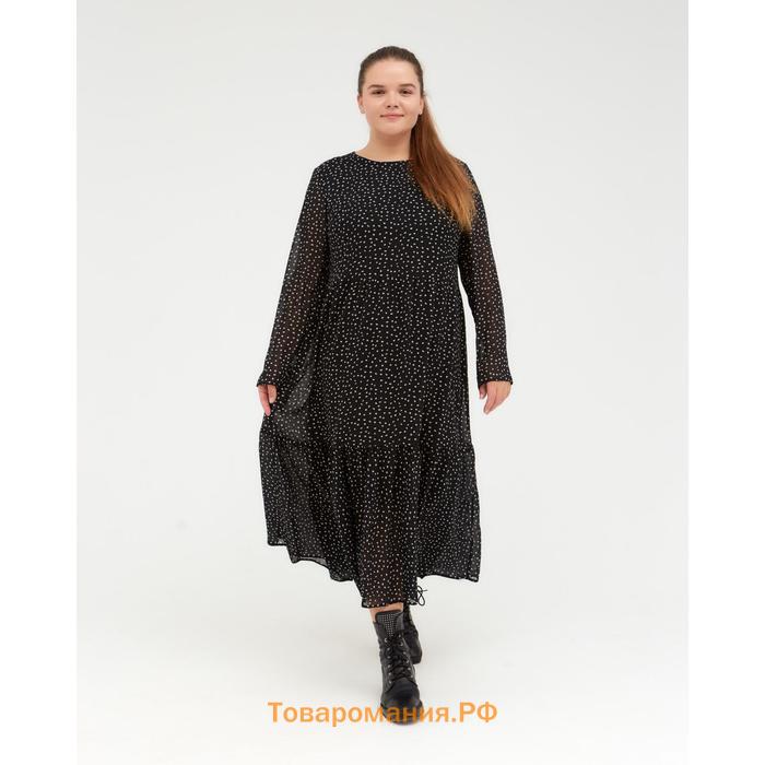 Платье женское миди MIST plus-size, р.50, черный