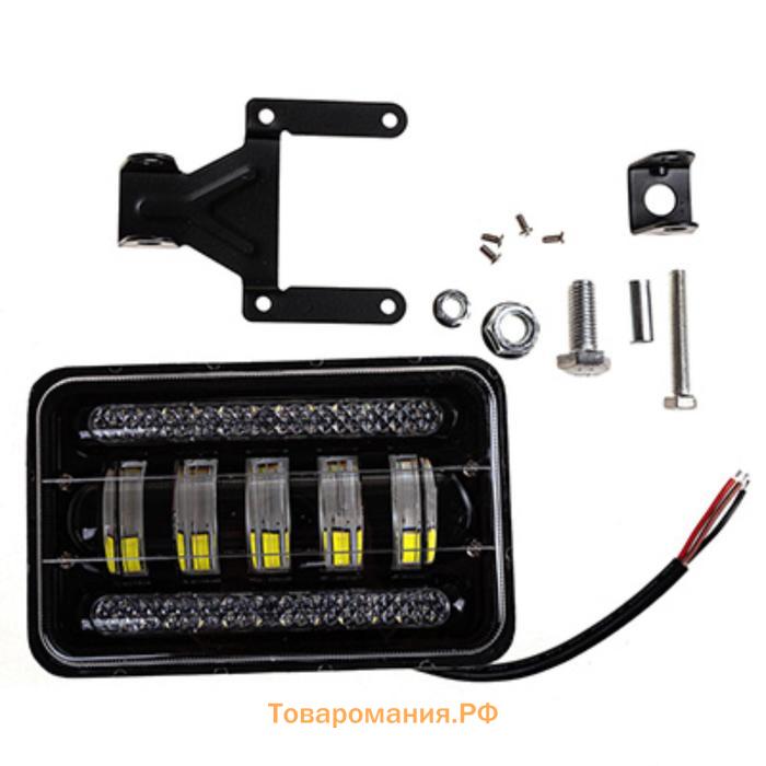 Фара светодиодная Skyway OFF ROAD, прямоугольная, 12 В/24 В, 50 Вт, 6000 К, 5 диодов, 170x110мм
