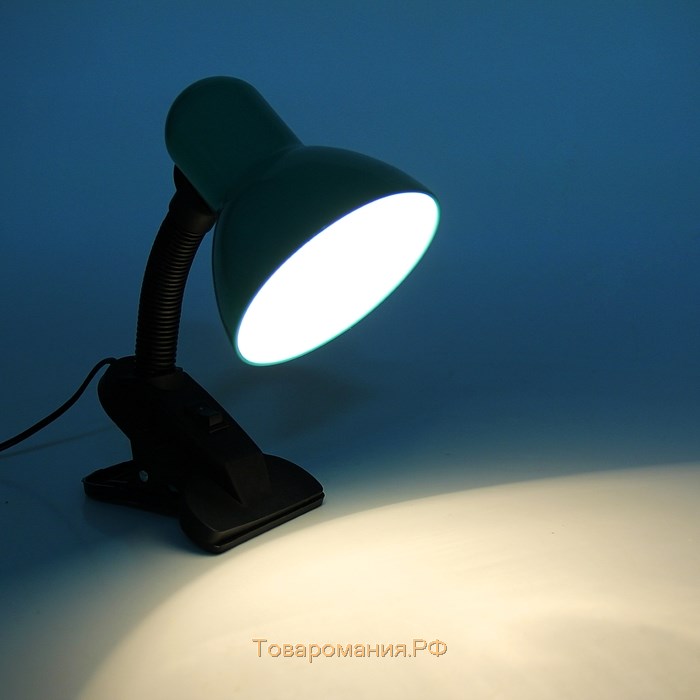 Лампа настольная Е27, с выкл. на зажиме (220В) зеленая (108В) RISALUX
