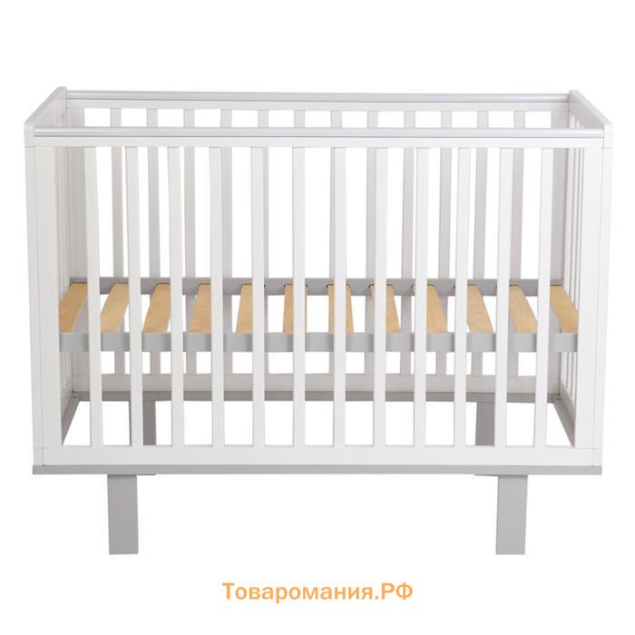 Кроватка детская Polini kids Simple 340, цвет белый-серый