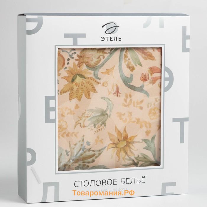 Скатерть  Floral pattern d=148 см с ГМВО, 100% хлопок, саржа 190 гр/м2