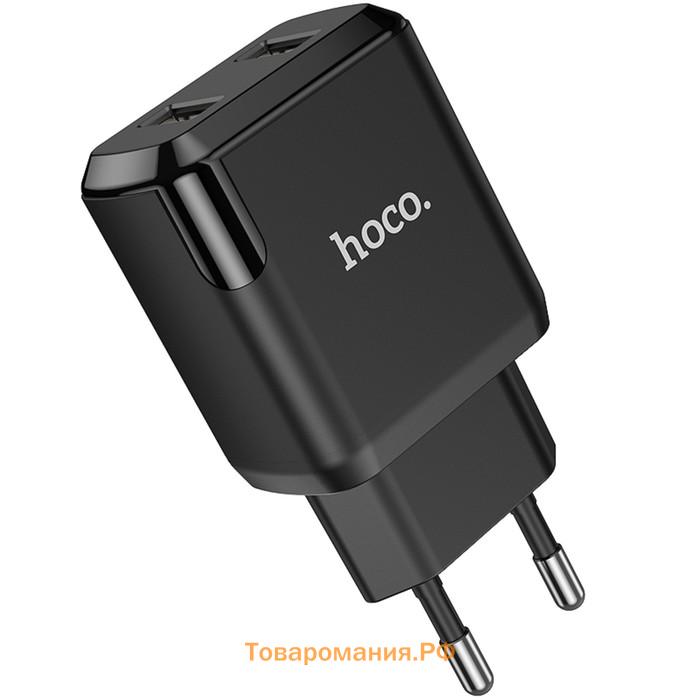 Сетевое зарядное устройство Hoco N7, 2 USB - 2.1 А, черный