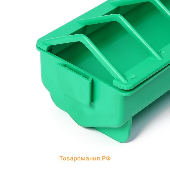 Кормушка - поилка для бройлеров, 24 ячейки, лотковая, пластик, цвет зелёный