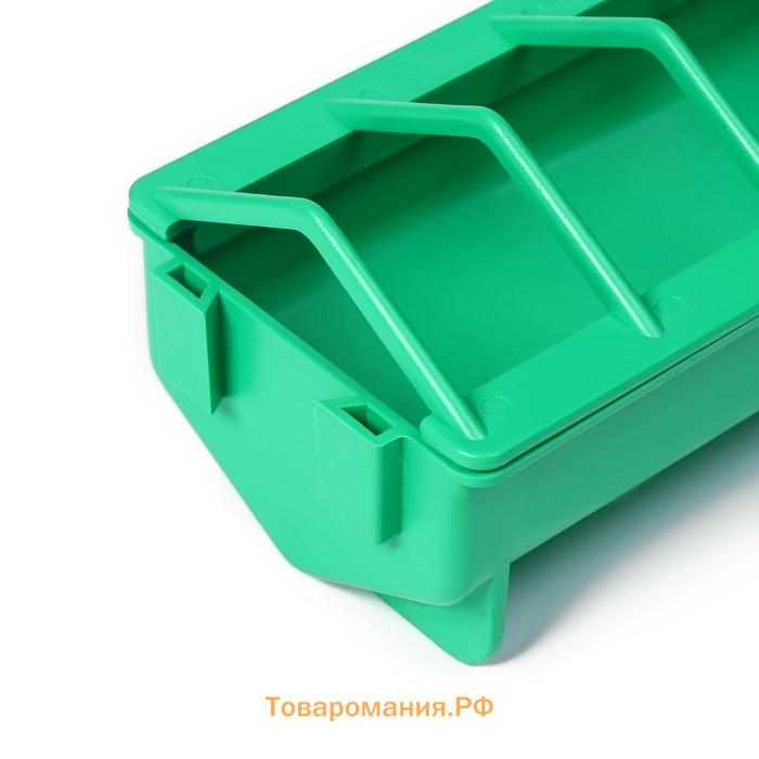 Кормушка - поилка для бройлеров, 24 ячейки, лотковая, пластик, цвет зелёный