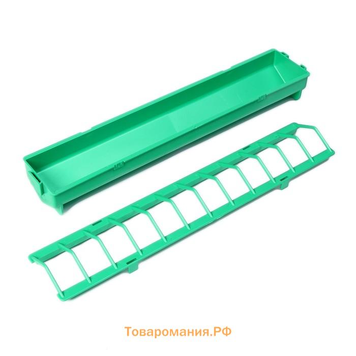 Кормушка - поилка для бройлеров, 24 ячейки, лотковая, пластик, цвет зелёный