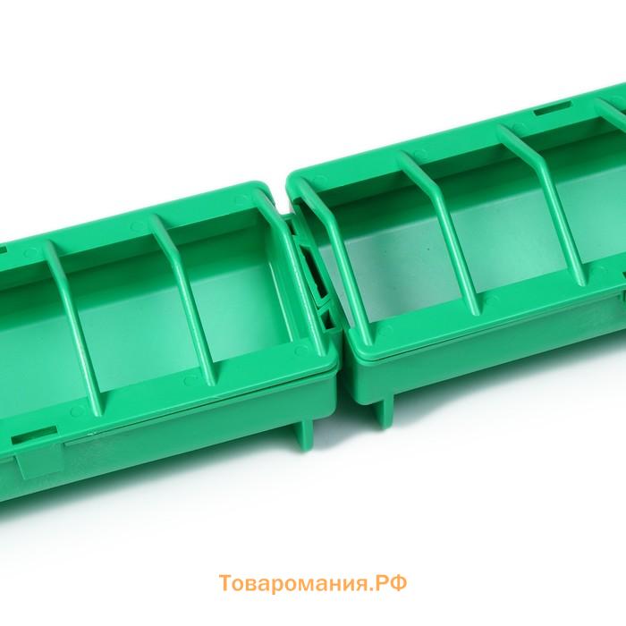 Кормушка - поилка для бройлеров, 24 ячейки, лотковая, пластик, цвет зелёный