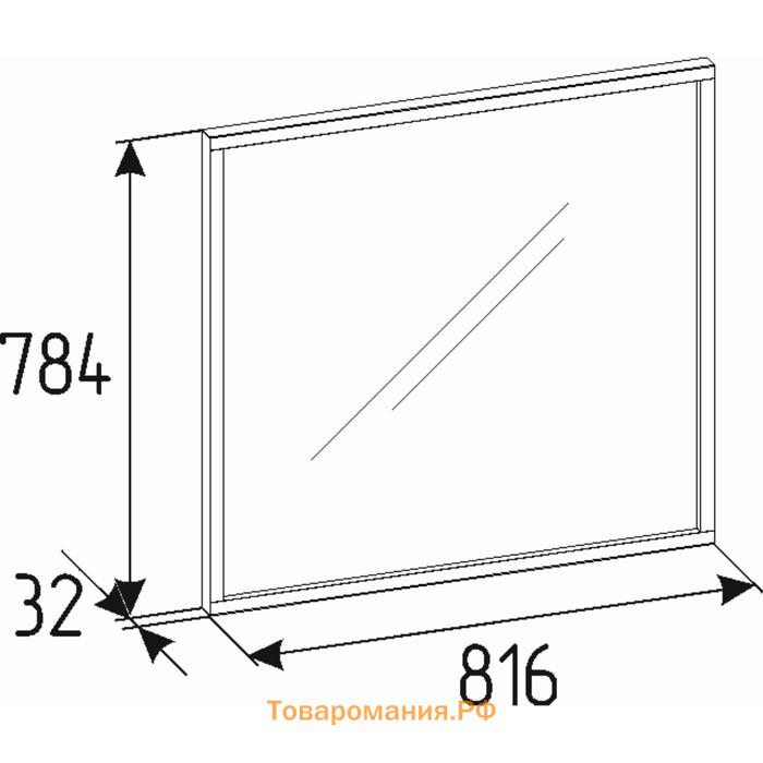 Зеркало навесное Nature 59, 816 × 32 × 784 мм, цвет гаскон пайн