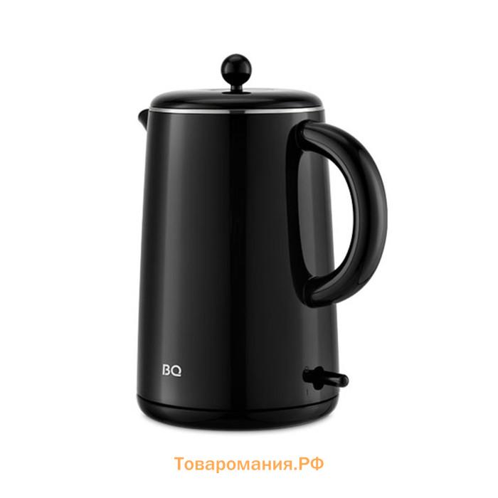 Чайник электрический BQ KT1722S, пластик, 1.5 л, 2200 Вт, чёрный